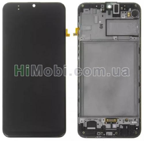 Дисплей (LCD) Samsung M215/ M307 Galaxy M21/ M30s з сенсором чорний сервісний + рамка