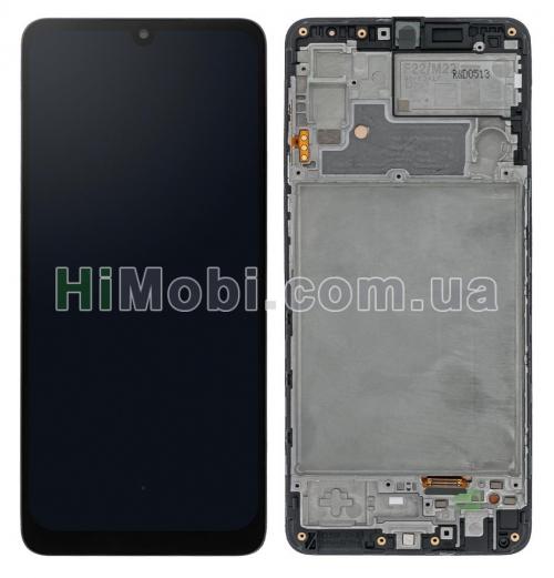 Дисплей (LCD) Samsung M225 Galaxy M22 з сенсором чорний сервісний + рамка