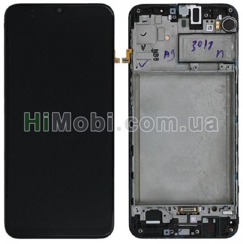 Дисплей (LCD) Samsung M315 Galaxy M31 з сенсором чорний сервісний + рамка