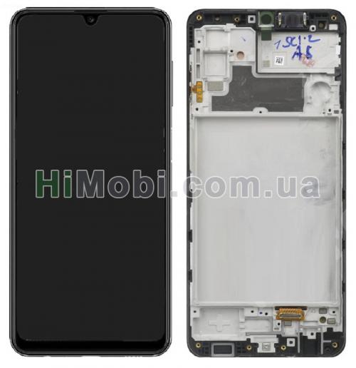 Дисплей (LCD) Samsung M325 Galaxy M32 з сенсором чорний сервісний + рамка