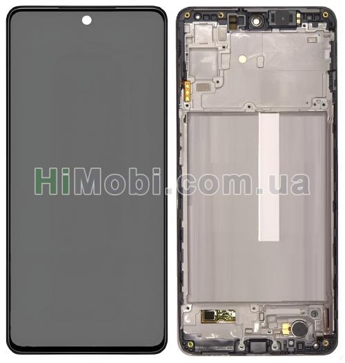Дисплей (LCD) Samsung M536/ B Galaxy M53 5G з сенсором чорний сервісний + рамка