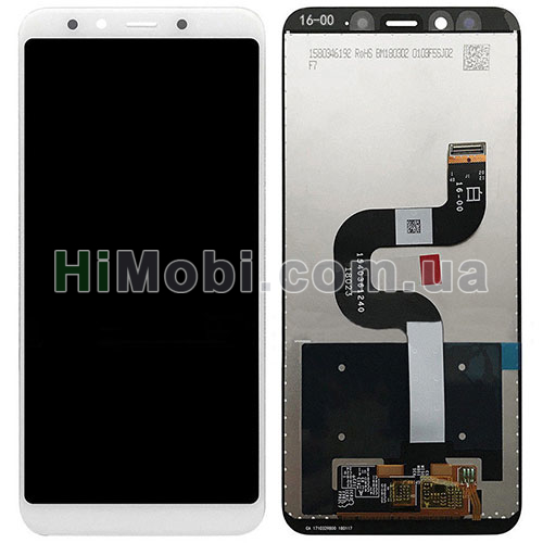 Дисплей (LCD) Xiaomi Mi A2/ Mi 6X з сенсором білий