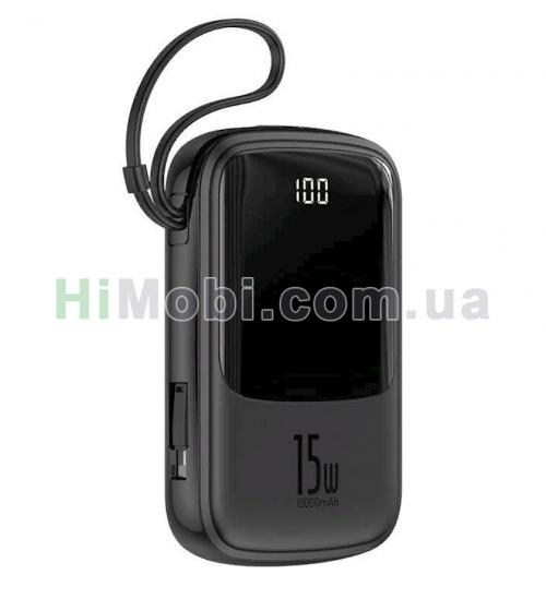 Зовнішній акумулятор Baseus Q pow Digital Display 3A Power Bank 10000mAh (With IP Cable)Black