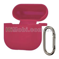 Накладка силіконова AirPods 4 з карабіном Rose Red