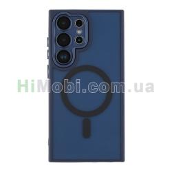 Накладка MagSafe TPU+PC Magnetic Matte Camera Lens Samsung S918 Galaxy S23 Ultra 5G Dark Blue
