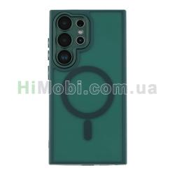 Накладка MagSafe TPU+PC Magnetic Matte Camera Lens Samsung S938 Galaxy S25 Ultra 5G Dark Green