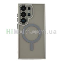Накладка MagSafe TPU+PC Magnetic Matte Camera Lens Samsung S938 Galaxy S25 Ultra 5G Grey