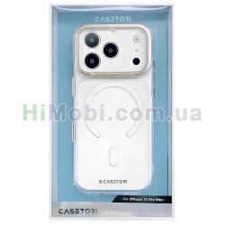 Накладка MagSafe TPU CASETORI Aluminium frame iPhone 17 Pro Max Clear