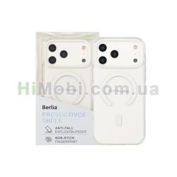 Накладка MagSafe Berlia Ice Crystal Bayer 17 Pro Max White