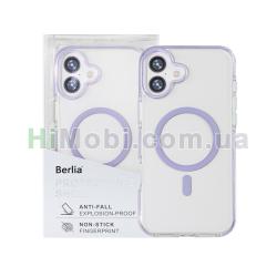 Накладка MagSafe Berlia Ice Crystal Bayer TPU+2.0MM PC iPhone 16 Plus Purple