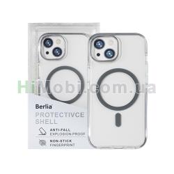 Накладка MagSafe Berlia Ice Crystal Bayer TPU+2.0MM PC iPhone 15 Gray