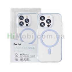 Накладка MagSafe Berlia Ice Crystal Bayer TPU+2.0MM PC iPhone 16 Pro Blue