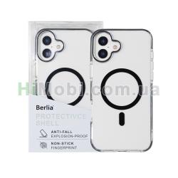 Накладка MagSafe Berlia Ice Crystal Bayer TPU+2.0MM PC iPhone 16 Black