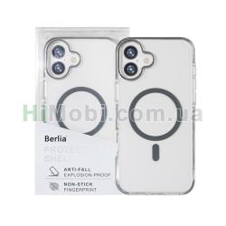 Накладка MagSafe Berlia Ice Crystal Bayer TPU+2.0MM PC iPhone 16 Gray