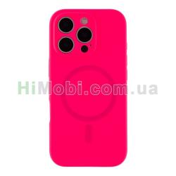 Накладка MagSafe Glow Silicone Case iPhone 16 Pro Max Hot pink