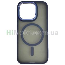 Накладка Matte Metal MagSafe iPhone 15 Pro Blue