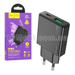 МЗП Hoco N38 Delgado PD20W+QC3.0 dual port чорний