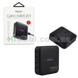 МЗП Yesido YC41 EU GaN PD100W/ PPS/ QC чорний