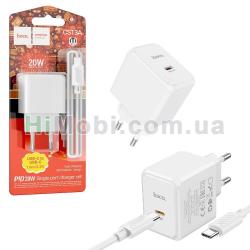МЗП Hoco 2в1 Type-C to Type-C CS13A PD20W білий