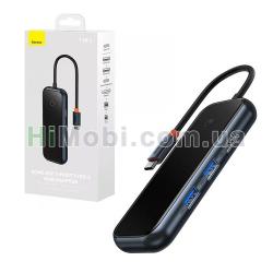 USB HUB Baseus AcmeJoy 7в1 Type-C/ HDMI+PD+2USB 3.0+USB 2.0+SD+TF Gray