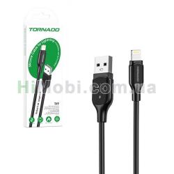 USB кабель Tornado TX9 Silicone Lightning Cable 2.4A чорний 1.0m