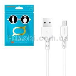 USB кабель Tornado TX11 Micro USB 2.4A 1.0m бiлий