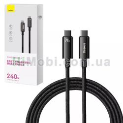 PD кабель Baseus Tungsten Gold Fast Charging Data Cable Type-C 240W 2.0m Black