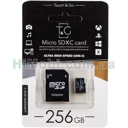 Карта пам'яті Micro SD T&G 256Gb (Class 10) + адаптер SD