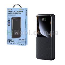 Зовнішній акумулятор (power bank) Remax RPP-623 QC+PD 20W+22.5W 20000mAh чорний