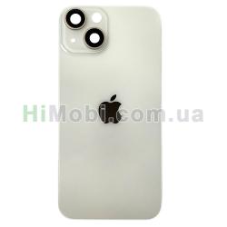 Задня кришка iPhone 14 Starlight з великим отвором під камеру + скло камери оригiнал