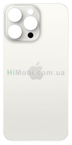 Задня кришка iPhone 15 Pro Max White Titanium з великим отвором під камеру