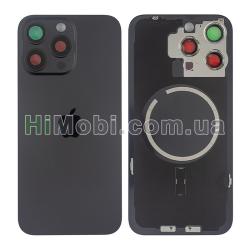 Задня кришка iPhone 15 Pro Max Black Titanium + скло камери + MagSafe оригiнал PRC