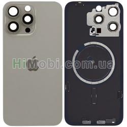 Задня кришка iPhone 15 Pro Max Natural Titanium + скло камери + MagSafe оригiнал