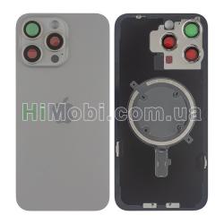 Задня кришка iPhone 15 Pro Max Natural Titanium + скло камери + MagSafe оригiнал PRC