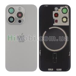Задня кришка iPhone 15 Pro Natural Titanium + скло камери + MagSafe оригiнал PRC