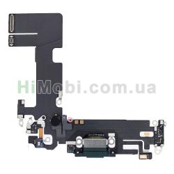 Шлейф iPhone 13 з роз'ємом зарядки і мікрофоном Green оригінал знятий з телефона