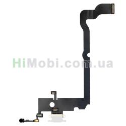Шлейф iPhone XS Max з роз'ємом зарядки і мікрофоном білий JCID оригiнал
