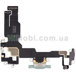 Шлейф iPhone 15 з роз'ємом зарядки і мікрофоном Green знятий з телефона