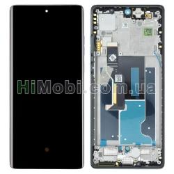 Дисплей Motorola XT2429 Edge 50 Fusion чорний P-OLED + рамка синя