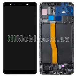 Дисплей (LCD) Samsung A750 Galaxy A7 2018 чорний OLED (Small LCD) + рамка