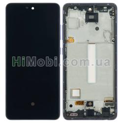Дисплей Samsung A528 Galaxy A52S 5G фіолетовий сервісний + рамка