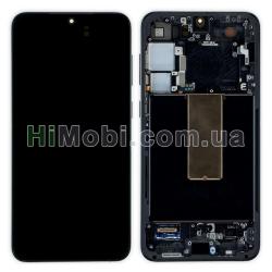 Дисплей Samsung S916 Galaxy S23 Plus чорний сервісний + рамка