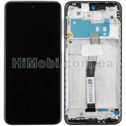 Дисплей Xiaomi Redmi Note 9 Pro/ Redmi Note 9S чорний + рамка синя