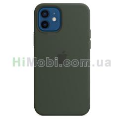 Накладка Silicone Case Full MagSefe iPhone 12 / 12 Pro Cuprus green