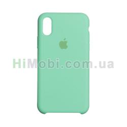 Накладка Silicone Case iPhone X / Xs синьо-блакитна (21)