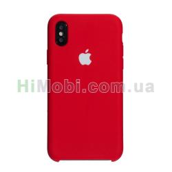 Накладка Silicone Case iPhone Xs Max червона (14)