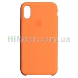 Накладка Silicone Case iPhone Xs Max помаранчева (49)