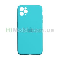 Накладка Silicone Case Full iPhone 11 Pro Max блакитна(16)