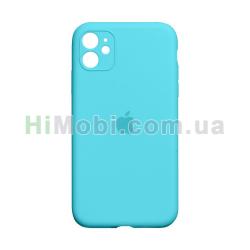 Накладка Silicone Case Full iPhone 11 блакитна (16)