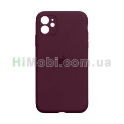 Накладка Silicone Case Full iPhone 11 темно-бордова (42)